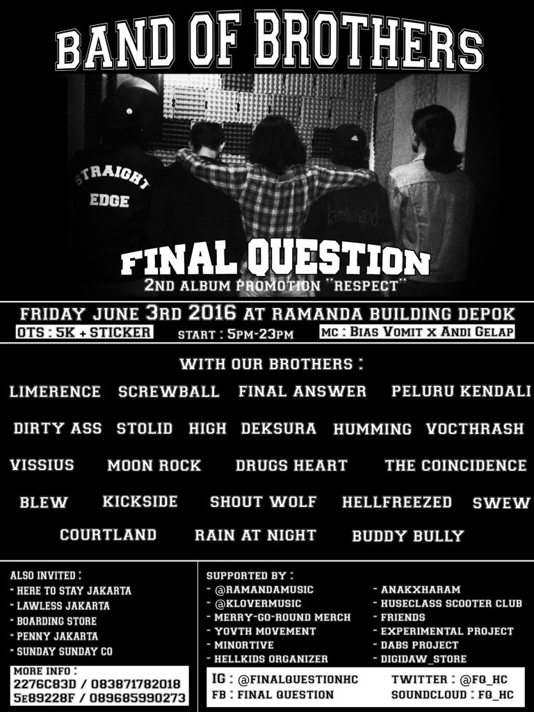 Promotional Album "Respect", 3rd june at <a href="/ramandamusic/">Ramanda Depok Venue</a> w/ <a href="/DrugsHeart/">DRUGS HEART</a> @danangrc @ShoutWolf_HC <a href="/BLeWMusic/">BLeW Music</a>