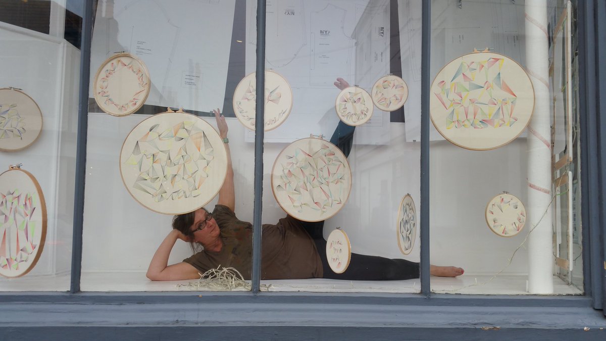 thatwendyward's tweet photo. Artist as installation! @MAbbottGibson + her fabulous #beautifulobscenities now at #MIYworkshop #brightfest https://t.co/WzAnvamQgj
