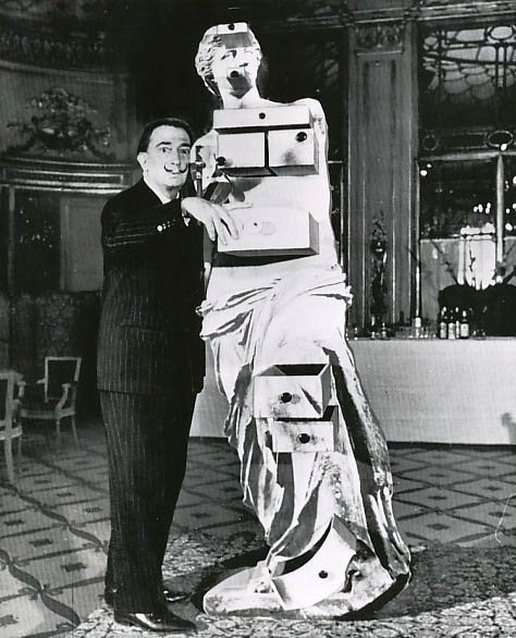 OnassisUSA's tweet photo. Salvador Dali, born on May 11, 1904. #GreekElements #AphroditeOfMilos #Art #Greece https://t.co/hiJEw1xuA0