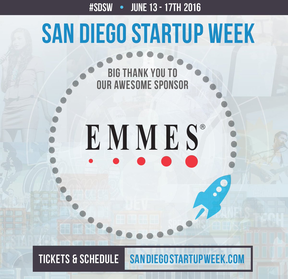 StartupSanDiego's tweet photo. THANK YOU @EmmesCo ! Valued Sponsor for #SDSW #GoSanDiego! June 13th-17th https://t.co/d2EbC3pdzh #SDTech https://t.co/bxQTBD3kQl