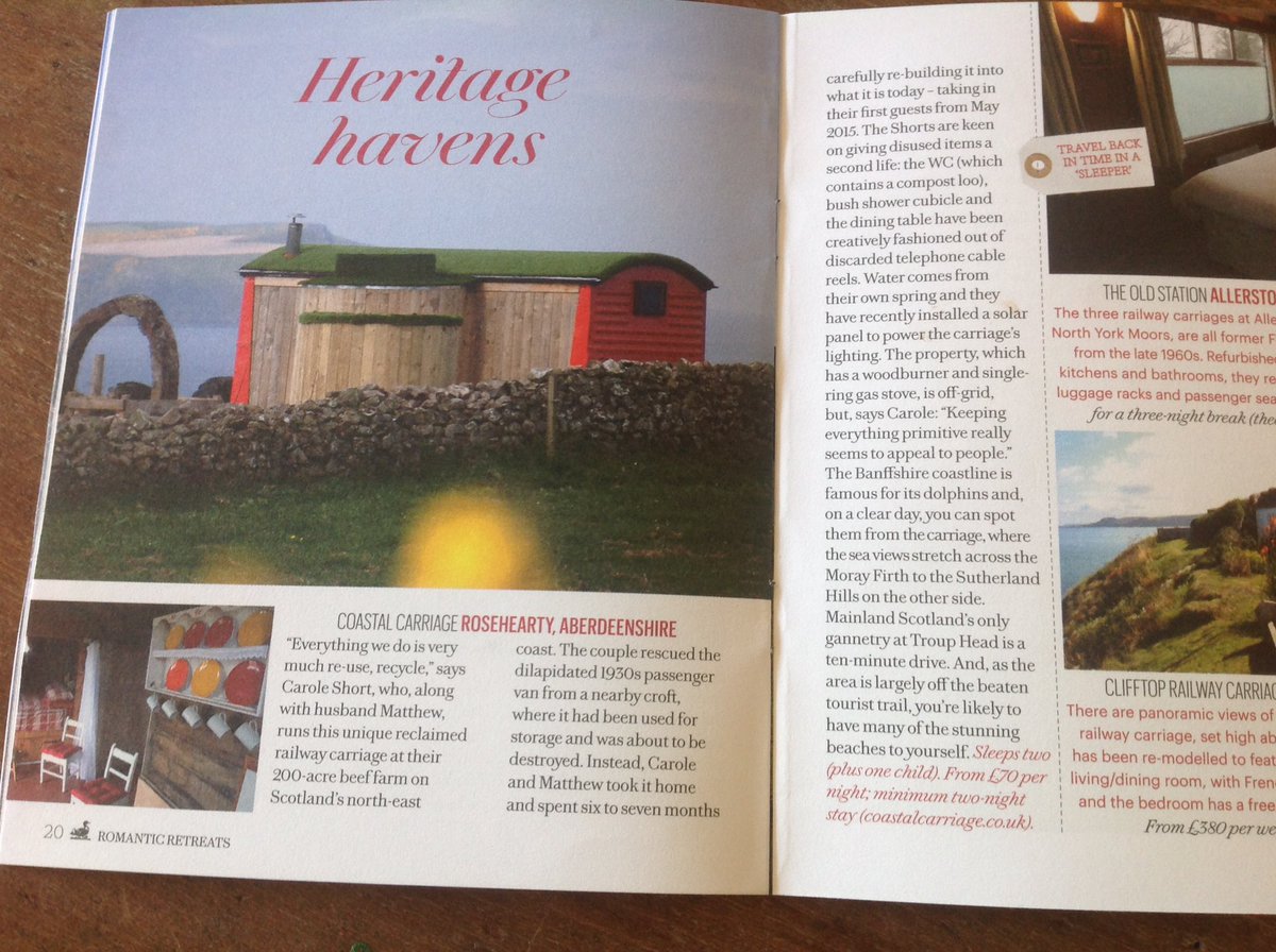 Look who's made it into @countrylivinguk!#romanticretreat #glamping #aberdeenshire #coastalcarriage