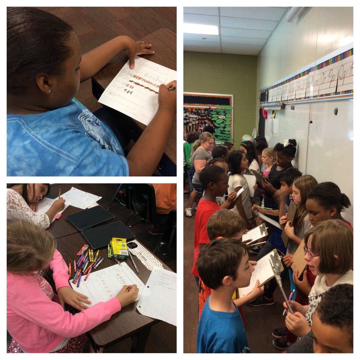 MrsStafford512's tweet photo. Creating pictographs with data we collected from our classmates!! #mathisfun #apachesoars https://t.co/efDb01ryQG