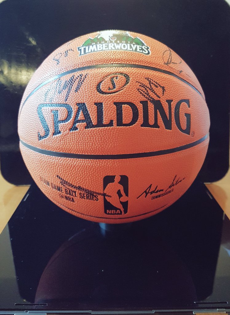 GingerShaq's tweet photo. Timberwolves Signed Ball ! #NBAintheUK #LaVine #Wiggins #KAT #Rubio #Garnett #SignedMerchandise 🏀🔥🏀🔥🏀 https://t.co/YNB4mPW3gj