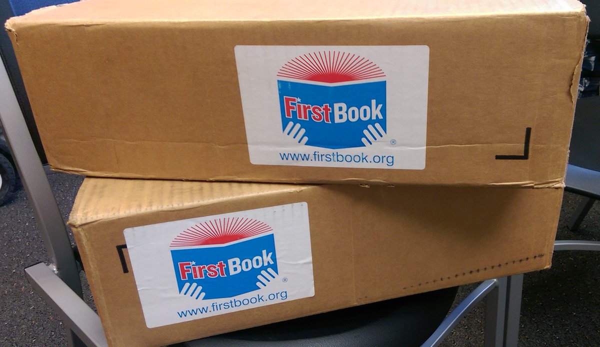App_CAA's tweet photo. We smile at #appcaa when @FirstBook packages arrive! #Volunteer to read to young children today! #HungryForReading https://t.co/QGXhS7gXmE