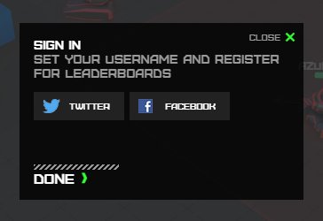 You can now log in to TANX with <a href="/facebook/">Facebook</a> as well as <a href="/twitter/">Twitter</a>! Sign in to set your tank name + enter the leaderboard