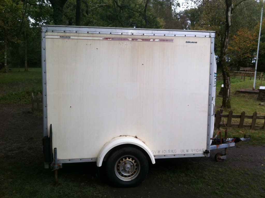 GowertonScout's tweet photo. Last night someone disc cut trough our security fence &amp; gate and stole this very useful trailer #eyespeeledplease https://t.co/DjIH0Ble5r