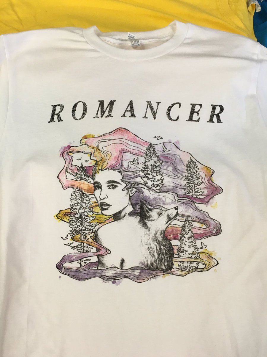 Just printed these wicked shirts for <a href="/RomancerBand/">romancer</a> . simulated process for daayyyyyssss #screenprintinglife