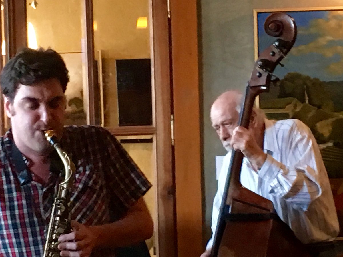 This Friday we'll have an old-school stand up bass player &amp; a wicked horn player playing live 7-9 pm. #Cupertino