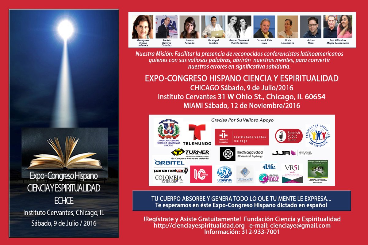 ColombiaExt's tweet image. LOS INVITAMOS AL EXPO-CONGRESO HISPANO CIENCIA Y ESPIRITUALIDAD. Sábado 9 de julio/2016 Instituto Cervantes