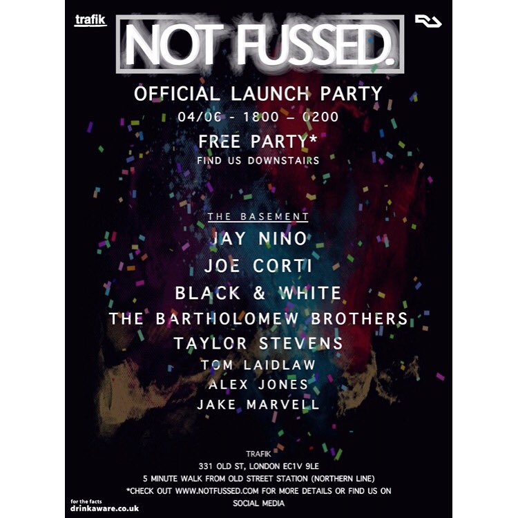 NotFussed_'s tweet image. @TomCon05 

| Sat.04.June | NotFussed | Trafik (Shoreditch) | 6pm- 2am |

Free Guest-list B4 9pm

#NotFussed