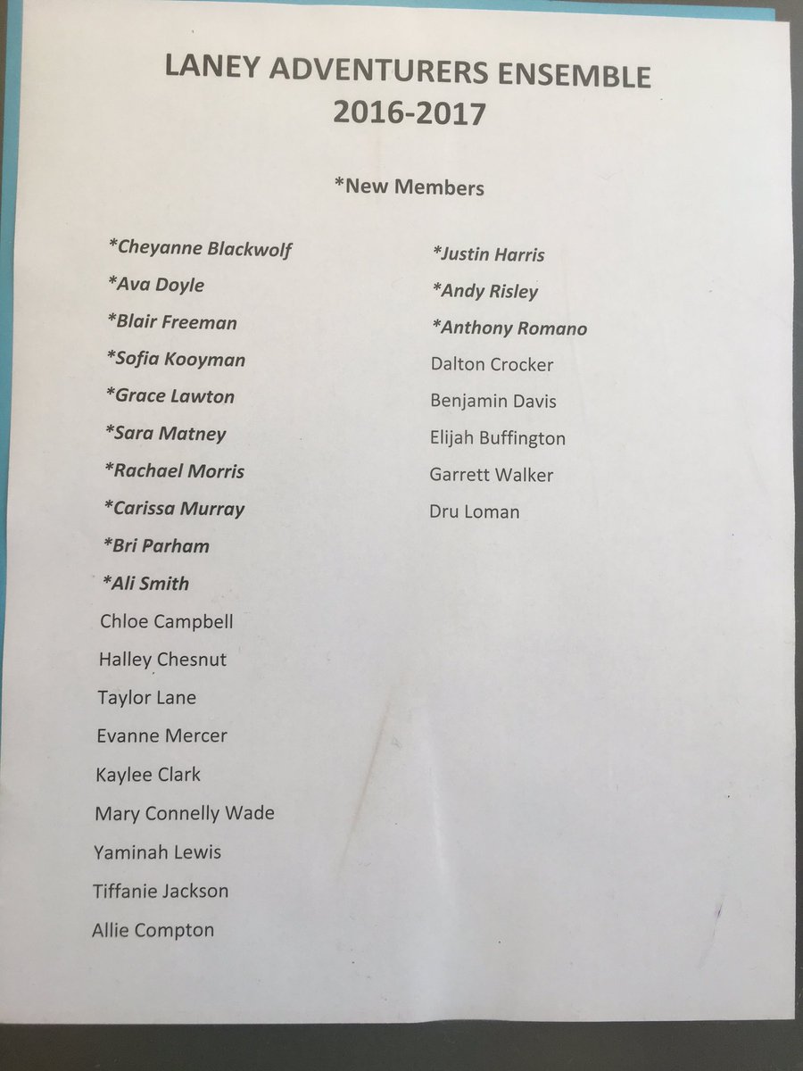 Congratulations to everyone who made Adventurers! The 2016-2017 school year is going to be a great one!!!