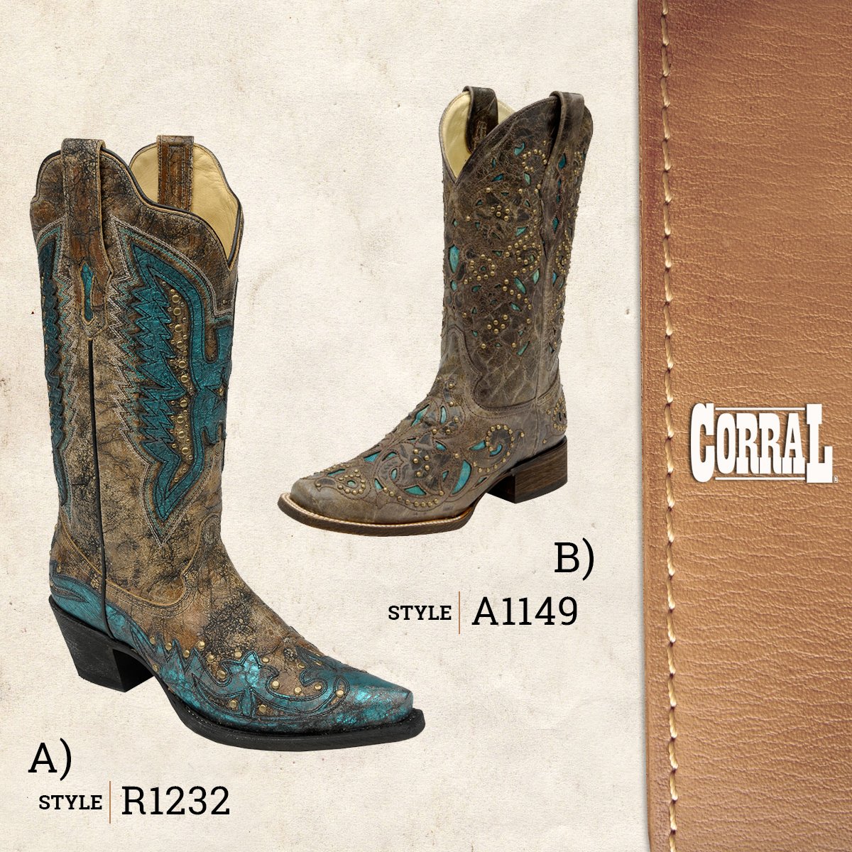 CorralBoot's tweet photo. Make your own choice about your #CorralBoots 
A or B? #MyCorralBoots #CorralWorld https://t.co/ZobXfNdgXL