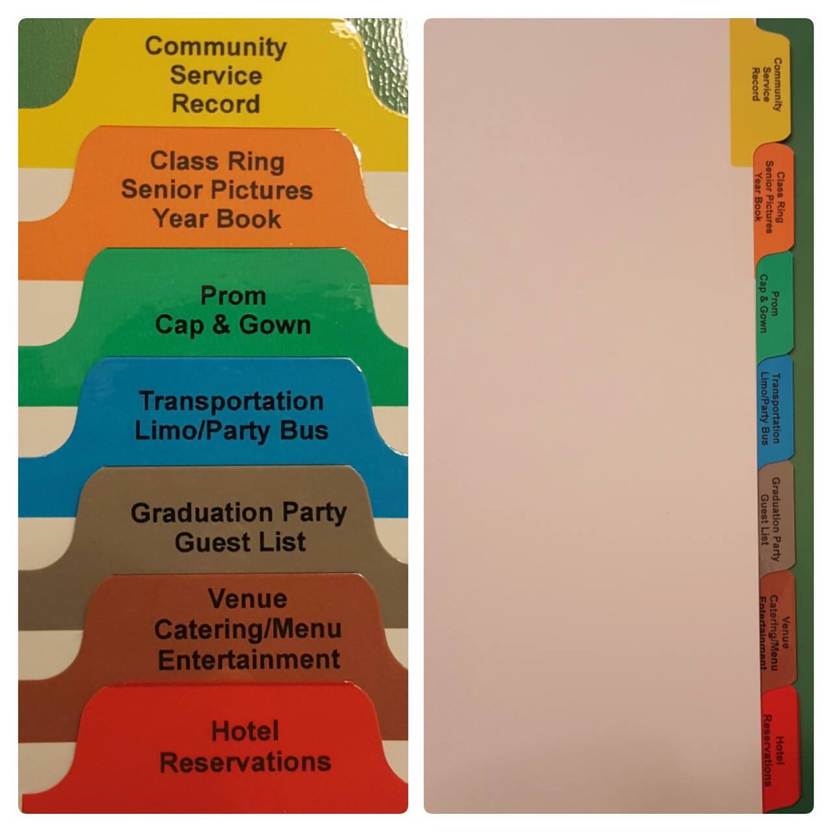 2016/2017 High School Seniors get in the know with D'Nicole Prep Tabs, simply insert in a binder. $7.99 per set