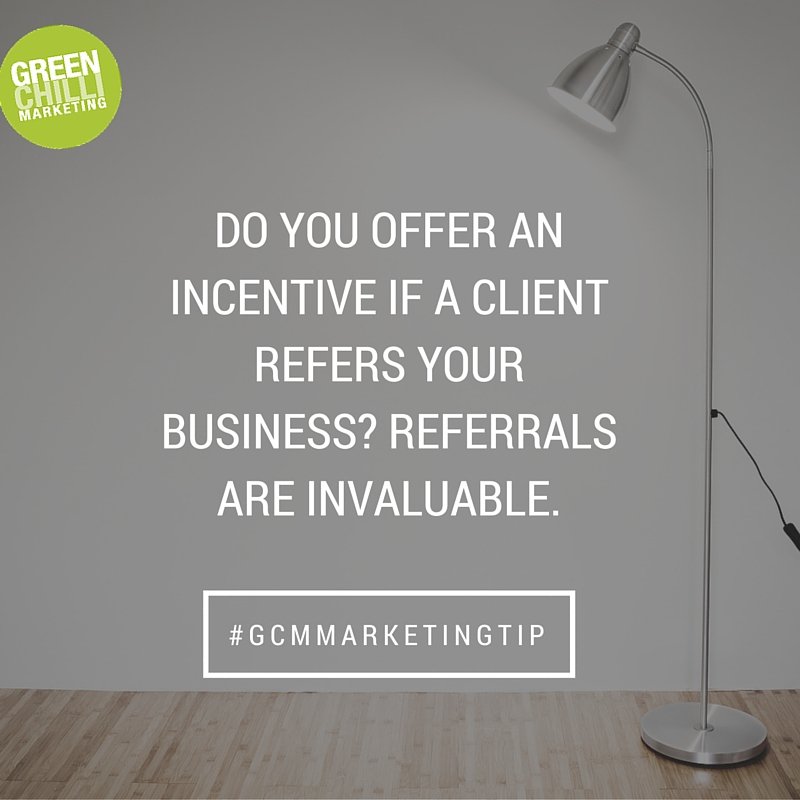 ChilliMarketing's tweet image. Incentives for referrals? #clientreferrals #gcmmarketingtip #incentives