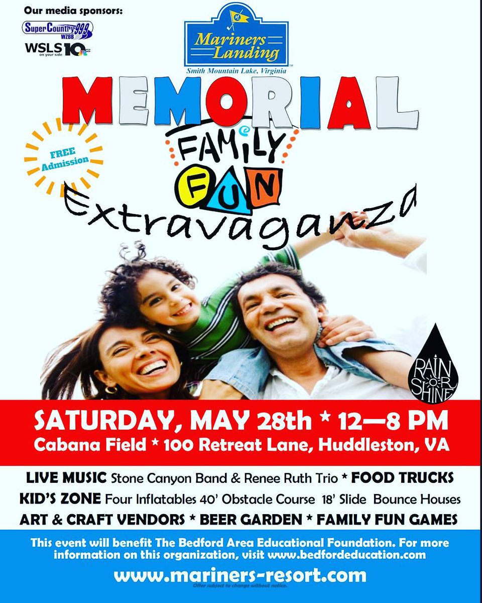 Come join us May 28th to Celebrate Memorial Day with us! Free Admission and plenty of music, food, and kid's fun!