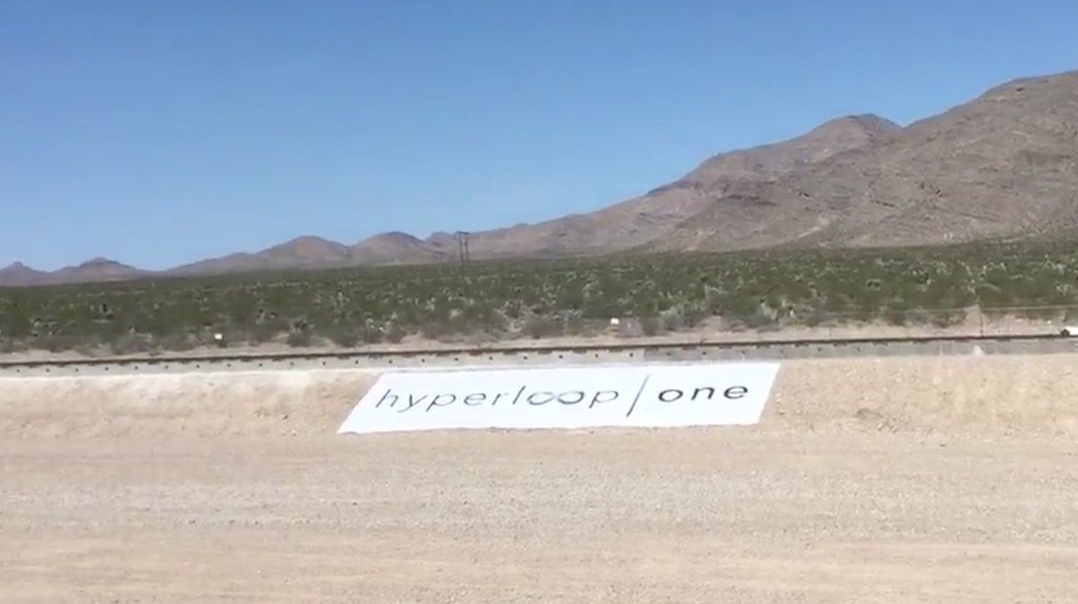 Gizmodo's tweet photo. Hyperloop's first test supposedly went from 0 to over 100 mph in about a second https://t.co/lWnqB3y45K https://t.co/LV0OIpit01