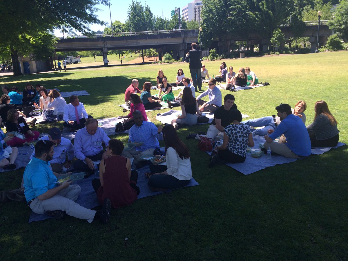 Picnic lunch during the afterschool STEM Institute, enjoying PDX. #STEMishappeningnow #oregonask