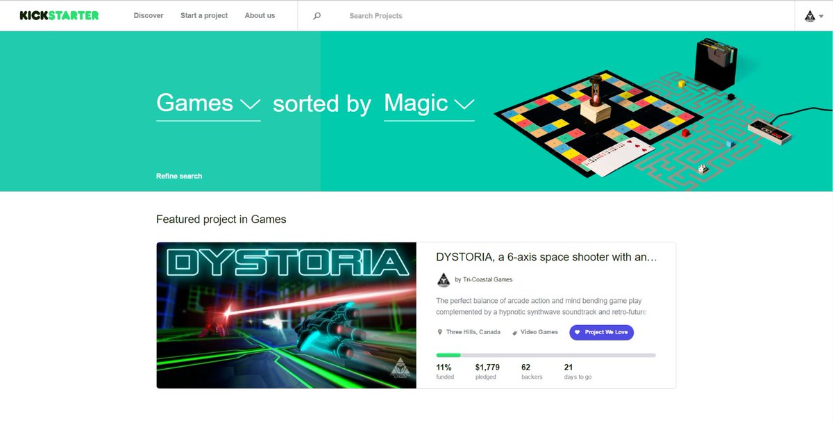 dystoriagame's tweet image. Thank you @kickstarter for making DYSTORIA the featured project in Games today! #gamersunite #crowdfunding