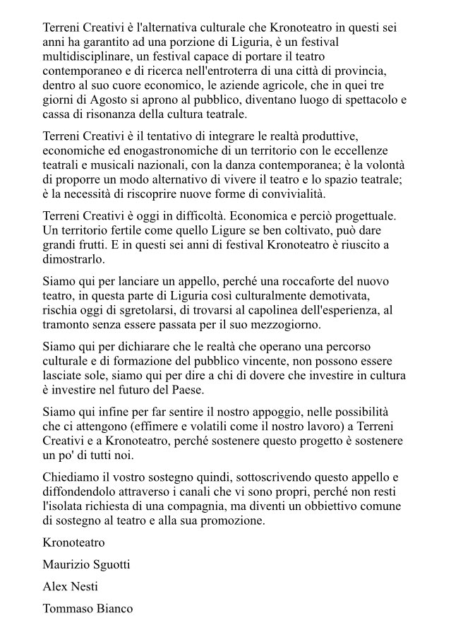 A #TerreniCreativi ho visto che il teatro è impresa di popolo.
Voglio continuare a vederlo.
firmiamo.it/sosteniamo-ter…