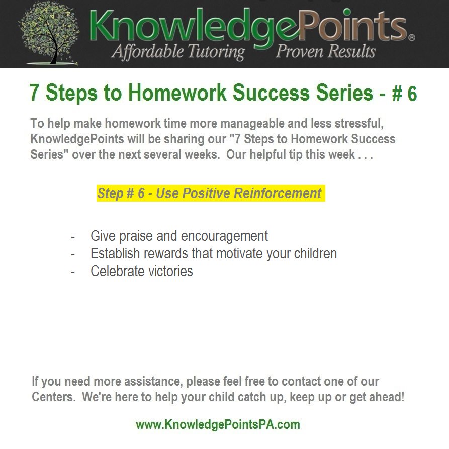 KnowledgePoints's tweet image. Check out Step 6 of our 7 Steps to Homework Success Series and help your children do their best in school.