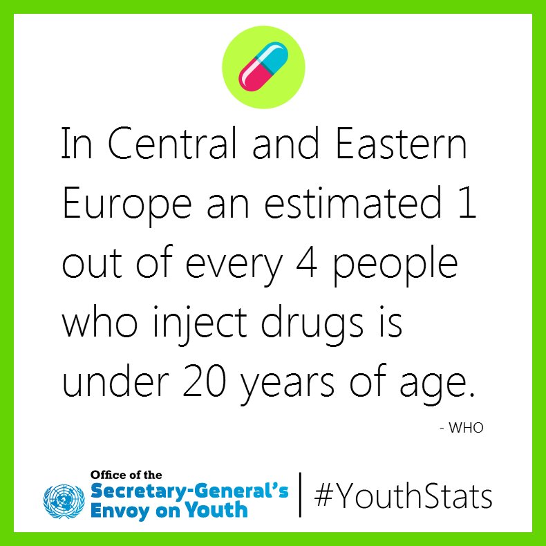 UN Youth Office (@unyouthaffairs) on Twitter photo #YouthStats ! We need to address the issue of youth Substance Abuse. <a href="/WHO/">World Health Organization (WHO)</a> Read more: goo.gl/VVJq5f #YouthStats ! We need to address the issue of youth Substance Abuse. <a href="/WHO/">World Health Organization (WHO)</a> Read more: goo.gl/VVJq5f