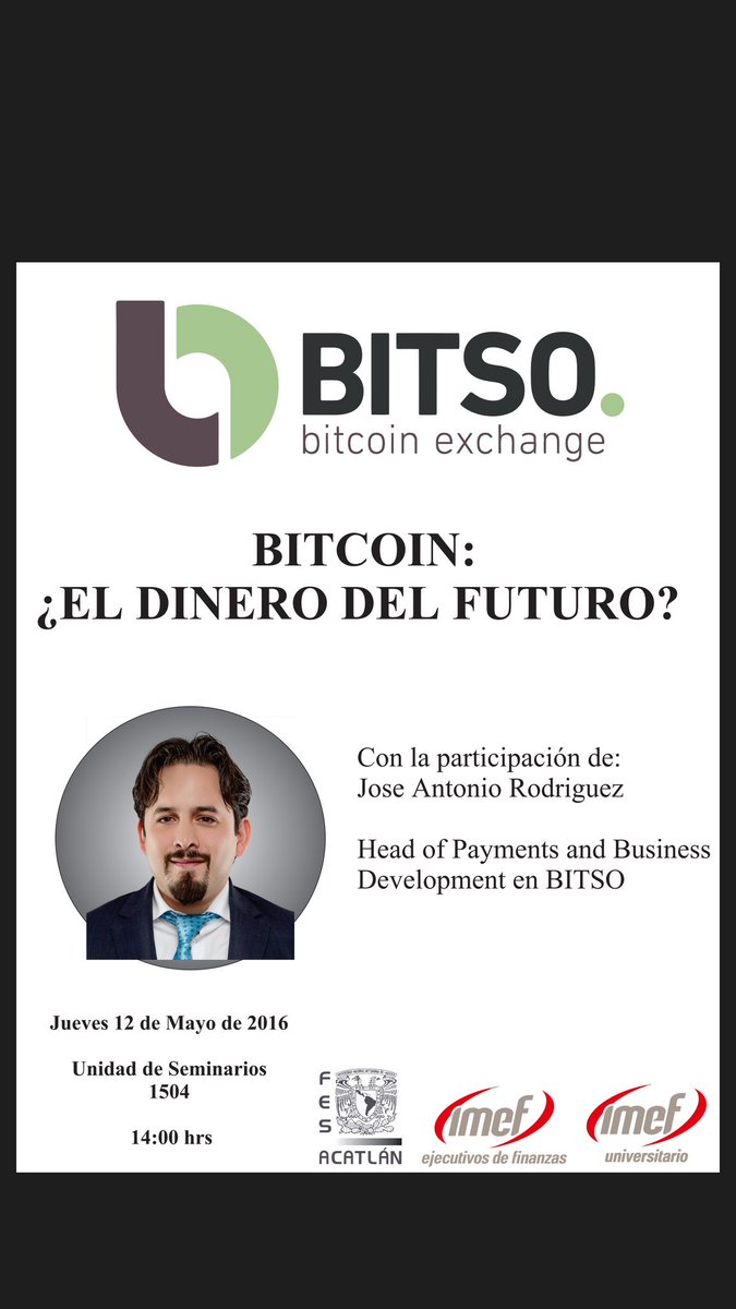 josepimpo's tweet photo. #Conferencia #Bitcoin el dinero del futuro @FES_ACATLAN @BitsoEx #fintech @imefuniv @IMEFOficial #fesacatlan https://t.co/K52NdE0lhX