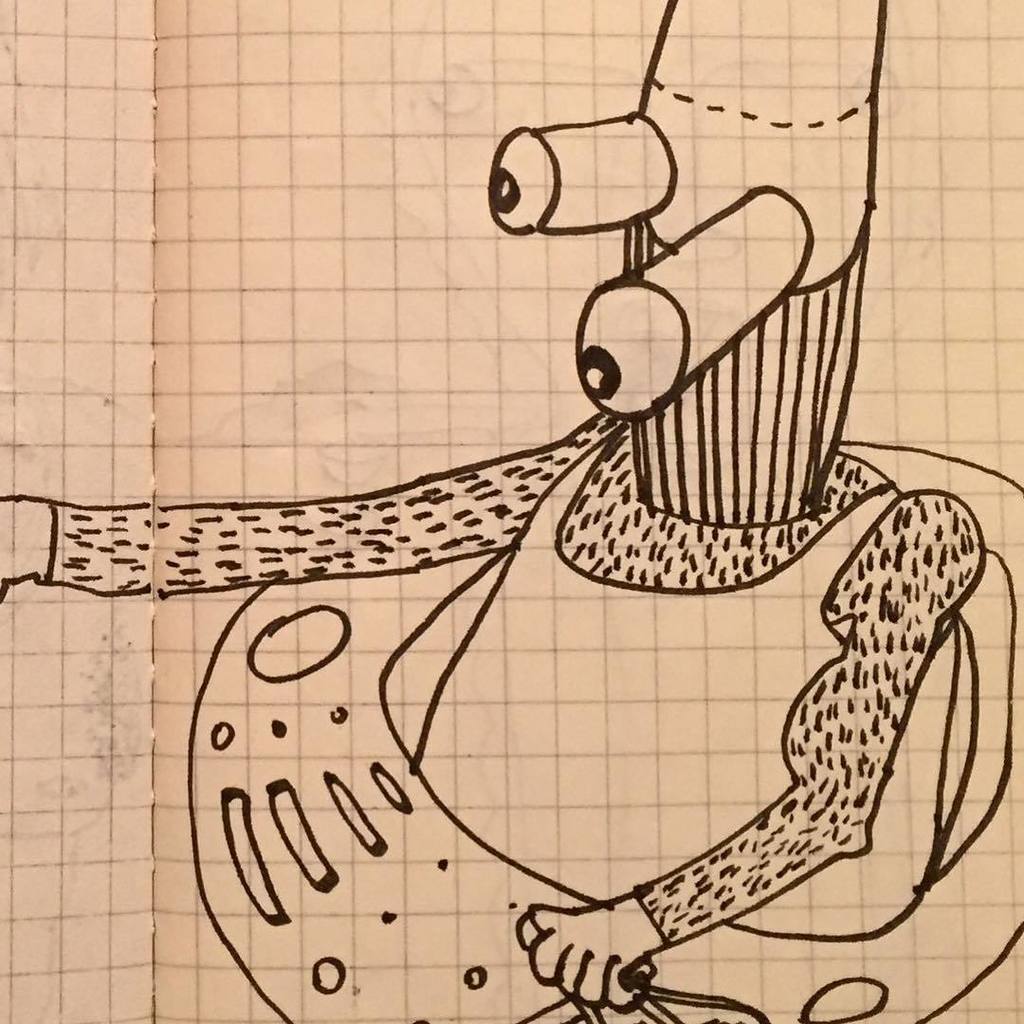 Otherbots's tweet image. #coolrobot flying through #space #spaceship #android #robot #sketch by pabloclifton