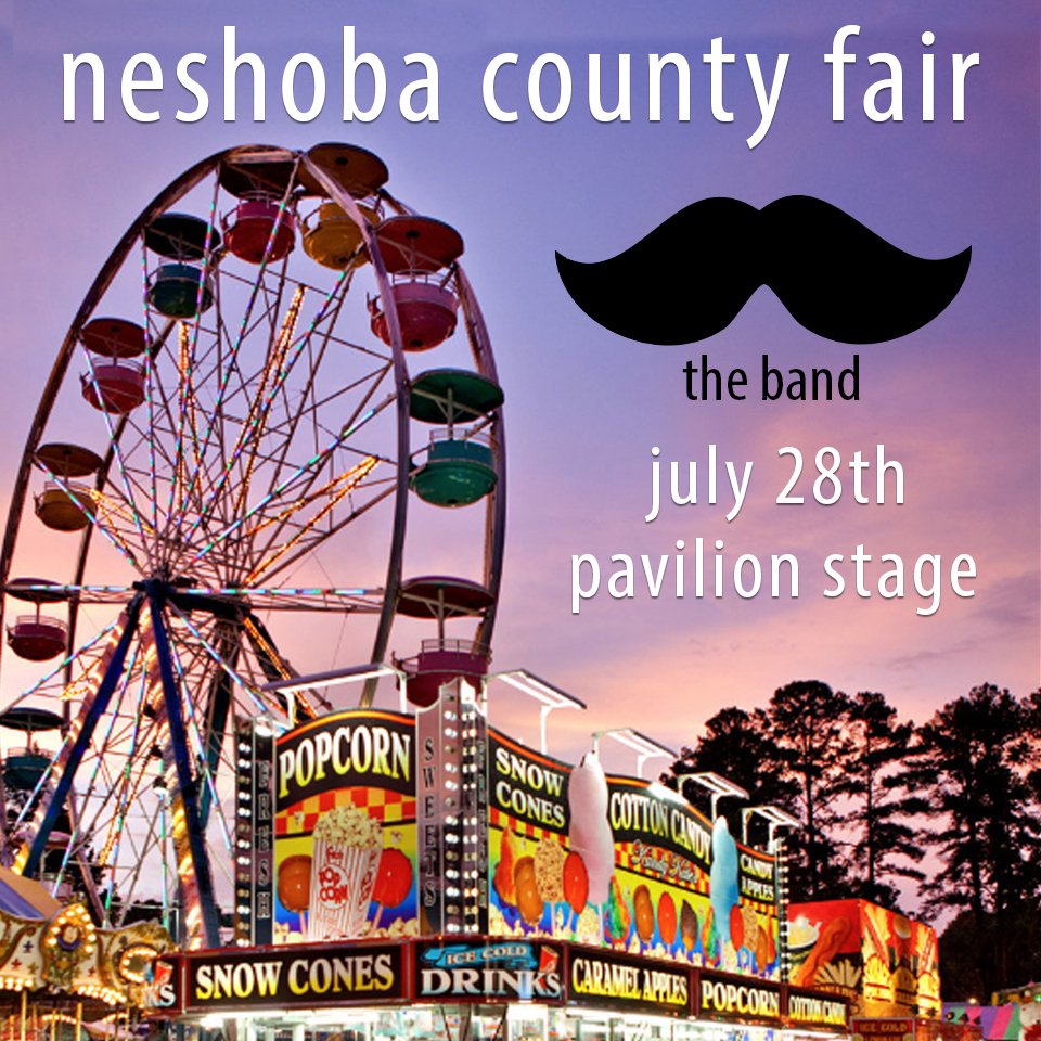 MustacheTheBand's tweet image. Mississippi's Giant #90sCountry Houseparty: Neshoba County Fair. July 28th
