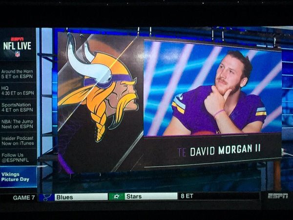 ScottKegley's tweet photo. When the rookies and their '90s style photo shoot makes @ESPNNFL Live... With @DMORG_82 killing it! https://t.co/4X99OC1ns6