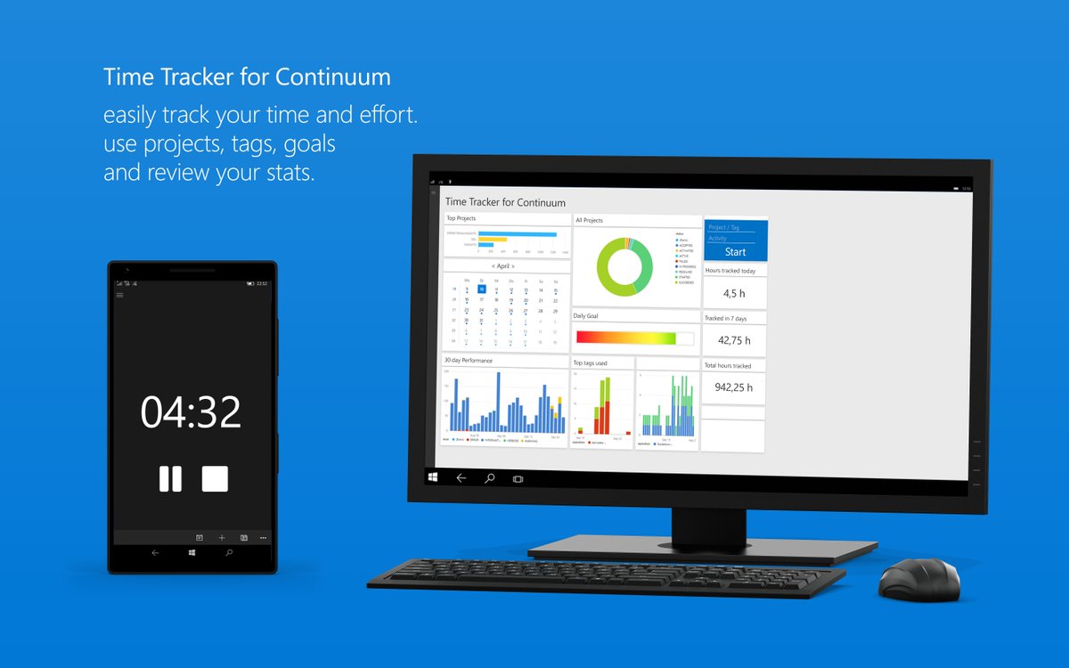 Time Tracker for Continuum: record and track your time and effort #WindowsInsiderContinuumApp <a href="/MSDev/">Microsoft Developer</a>