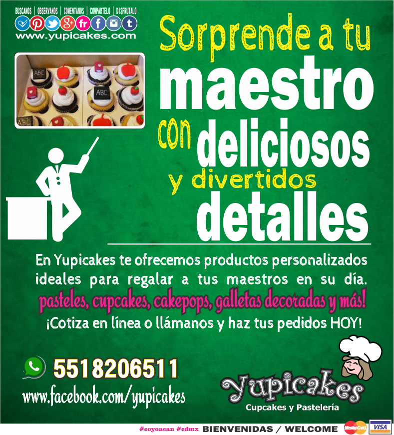 En Yupicakes la frase "al #maestro con cariño" tomará un #delicioso sentido #PorEsaSonrisaYo #LoMejorDeMiVida