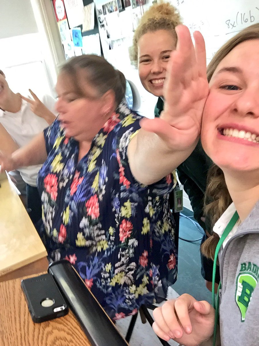 BadinSpirit's tweet photo. Last spirit club meeting of the year yesterday with our favorite teacher mentor! https://t.co/zKxcR80SOe