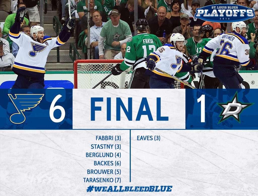 StLouisBlues's tweet photo. BLUES WIN!! We’re halfway there! #stlblues #WeAllBleedBlue #NHL17Tarasenko https://t.co/xqUg2drUf6