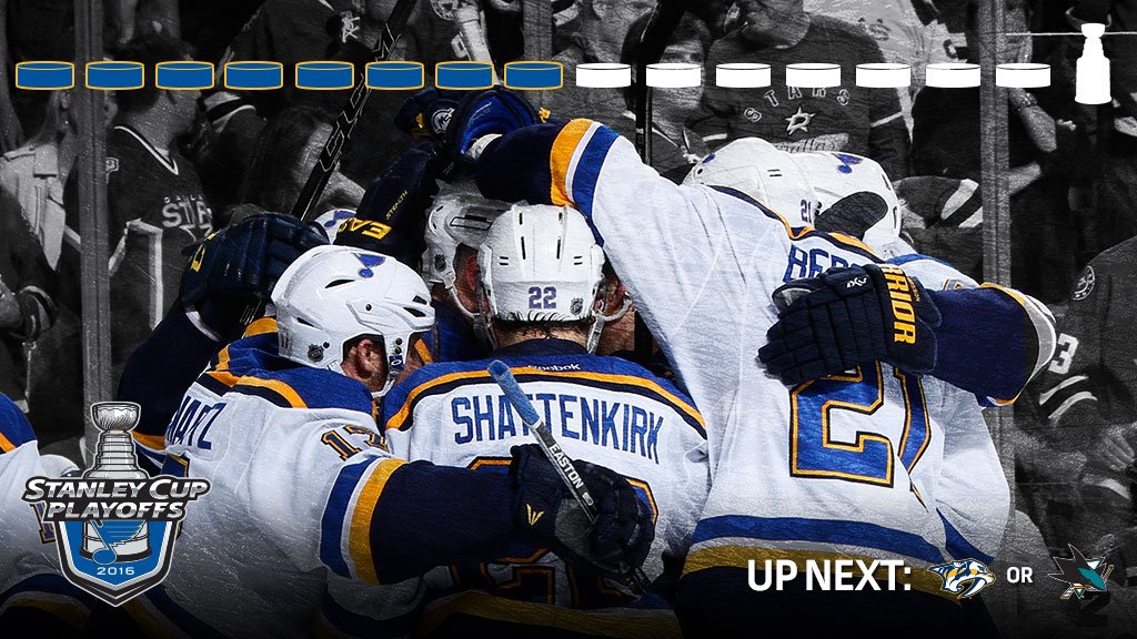 NHL's tweet photo. Welcome to the Western Conference Final, @StLouisBlues. #StanleyCup https://t.co/rekgAjbjAk