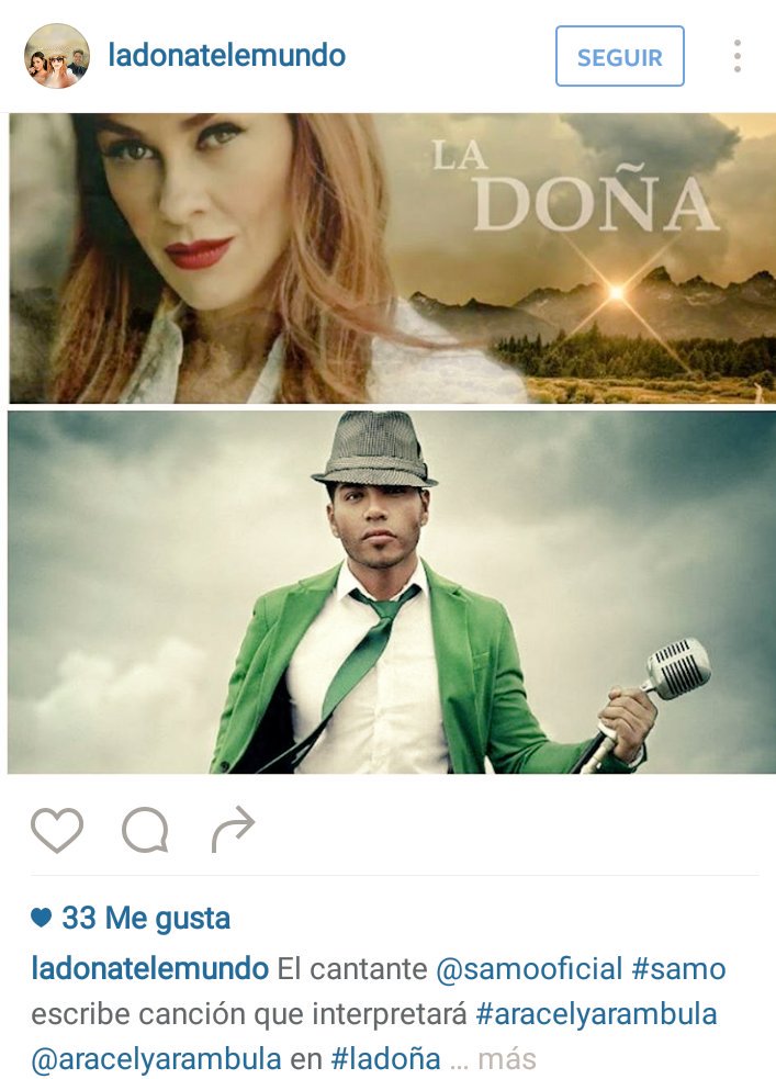 SamoChiquitas's tweet photo. #SamoNews @SAMOALLSTAR escribir�� un tema para @aracelyarambula. #LaDoña  @AracelyFansRD https://t.co/CQYcXo8fi6