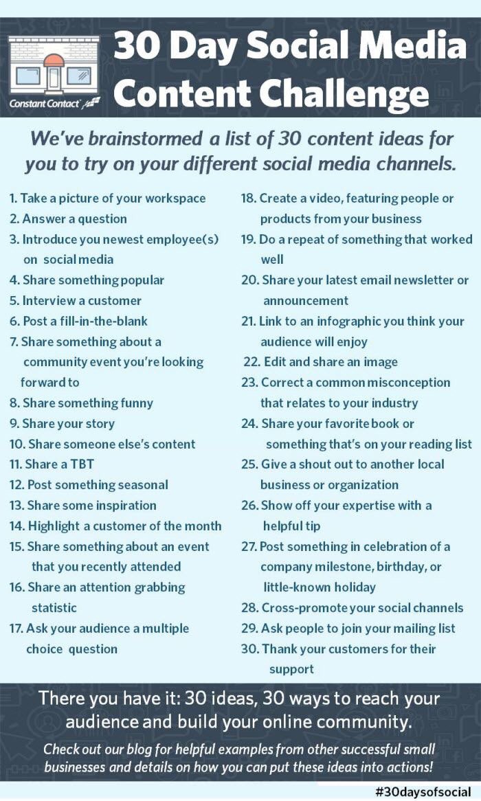 TRY THIS! 30 days #Socialmedia #Challenge! Good luck! #startup #blog #blogger #smm #business #success #startups #