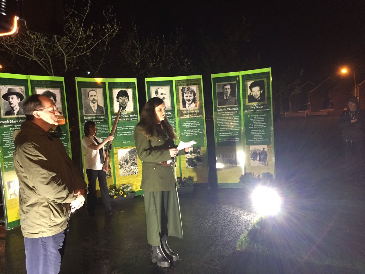 DerrySinnFein's tweet photo. Dignified 4am vigil in Shantallow marking 100 years from the executions of James Connolly &amp; Seán MacDiarmada https://t.co/PvtZxEwwLL