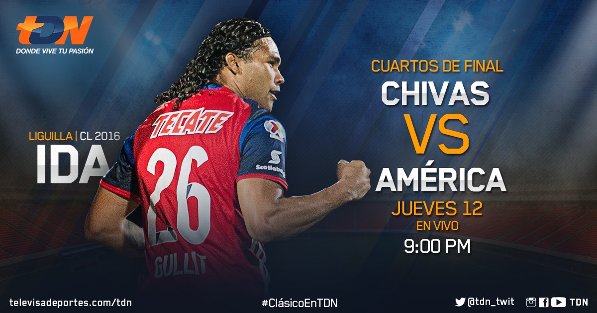 ¡¡HOY!! #ClasicoEnTDN <a href="/Chivas/">CHIVAS</a> vs <a href="/ClubAmerica/">Club América</a> EN VIVO a partir de las 9:00pm ¡No te lo pierdas! ¡Te esperamos!