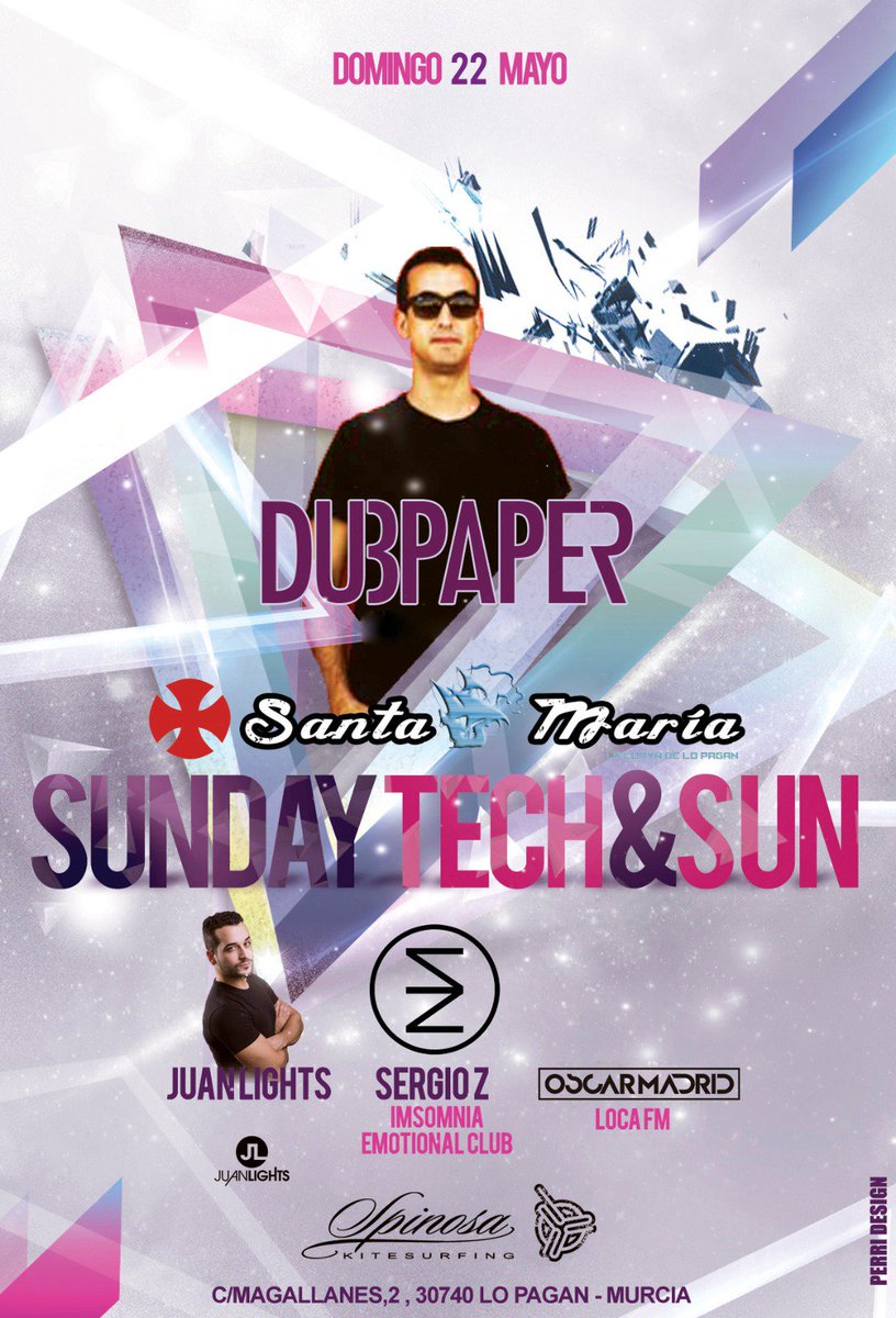 SantaMariaDisco's tweet image. DOMINGO 22!!! Una tarde de esas especiales #sundaytech&amp;amp;sun!!!!

#DUBPAPER
#JUANLIGHTS 
#OSCARMADRID 
#SERGIOZ