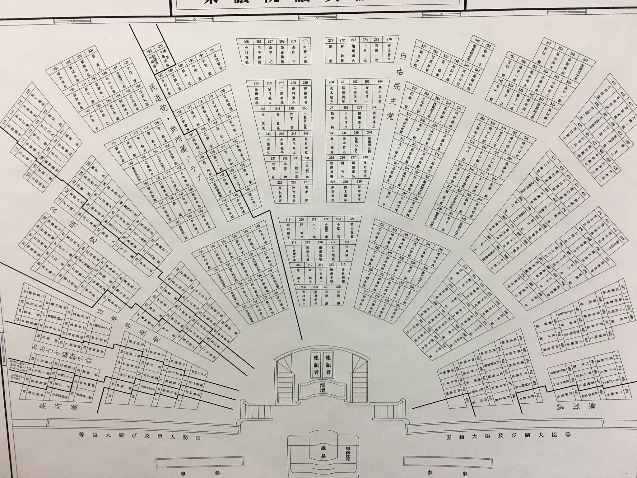 第六十七回帝国議会衆議院議員席次表 / 福地書店 / 古本、中古本