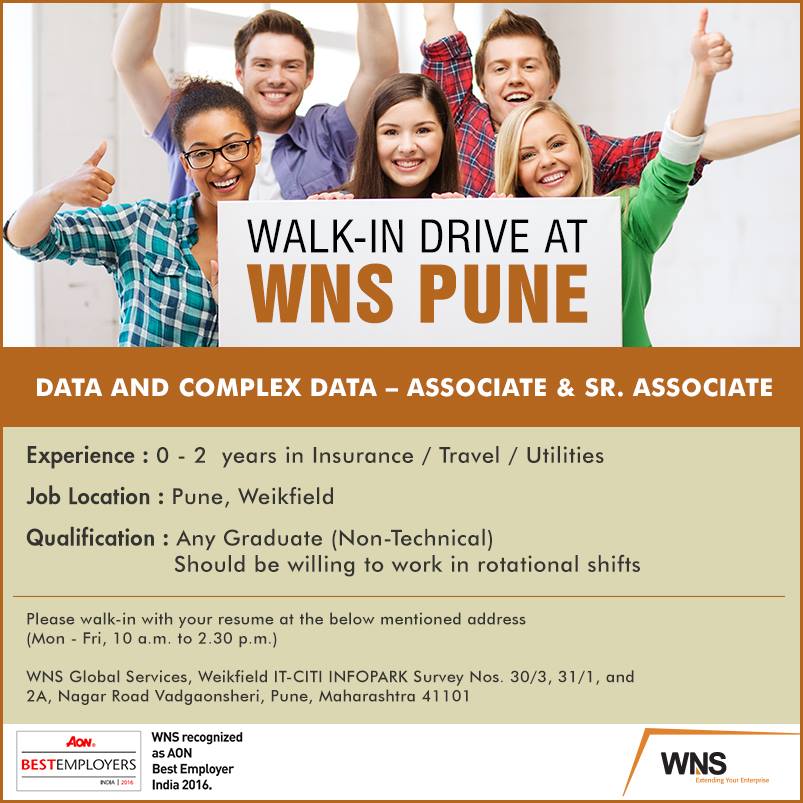 wnscareers's tweet photo. Hiring for: Associate / Sr. Associates - Data &amp; Complex Data
Location: WNS Pune
Send your resume to careers@wns.com. https://t.co/rzgr1oae4p