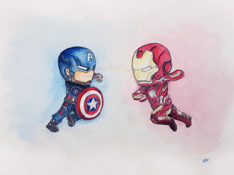 imkittychan's tweet photo. Are you #TeamCap or #TeamIronMan ? Movie was freakin amazing! #CivilWar #latenightpainting #Marvel https://t.co/0XYcCUd7IU