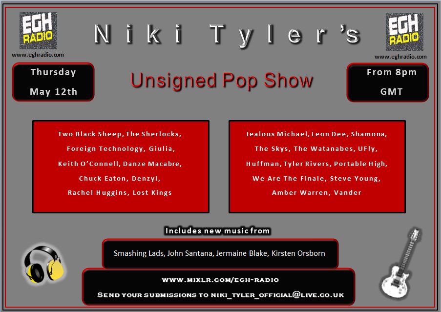 Playing on my <a href="/EGHRadio/">EGH Radio</a> #LIVE pop show tonight <a href="/rhugginsmusic/">Rachel Huggins</a> <a href="/wearelostkings/">Lost Kings</a> <a href="/JealousMichael/">Jealous Michael</a> <a href="/SingerLeonDee/">Singer LeonDee</a>