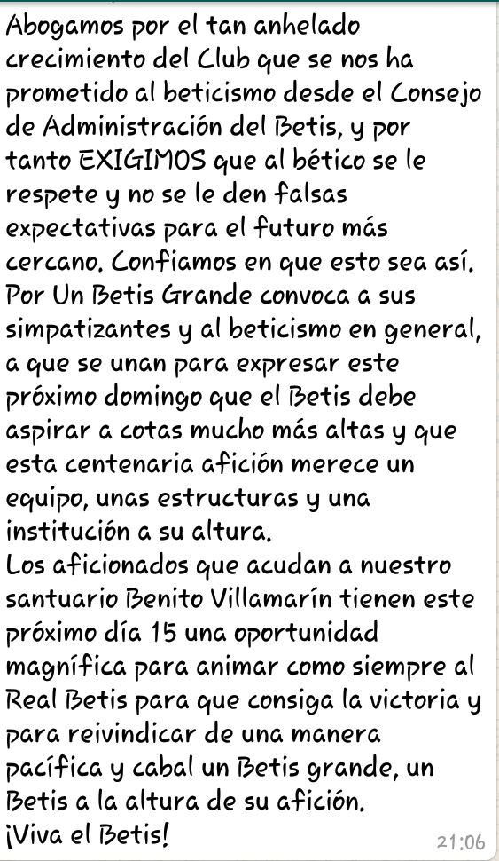 Comunicado para el partido ante el Getafe