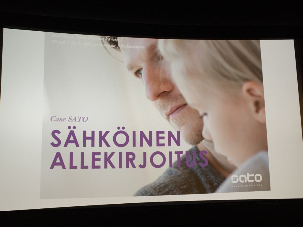 PasiMattila's tweet photo. Sähköinen vuokrasopimus Case Sato #Therefore2016 https://t.co/jeQbTBLZOY