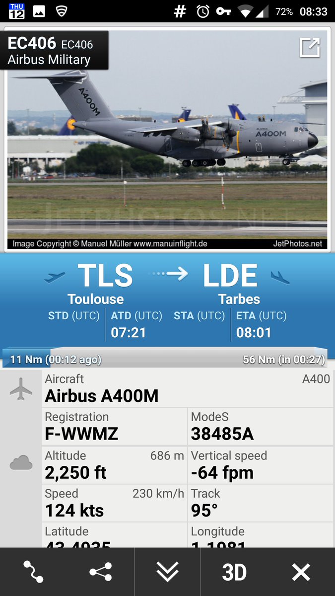 CivMilAir's tweet photo. Airbus Military @AirbusDS 
A400 #EC406 from Toulouse to Tarbes 
https://t.co/Zr4D7bBMfj https://t.co/Hz8DmOqsE3