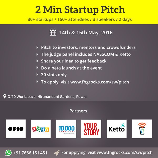StartupEventz's tweet photo. Apply for a 2 Min Startup Pitch – https://t.co/7AClLmnc5X  #startup #weekend @workOf10 #investors #VCs #mentors https://t.co/EFtjwatnqd