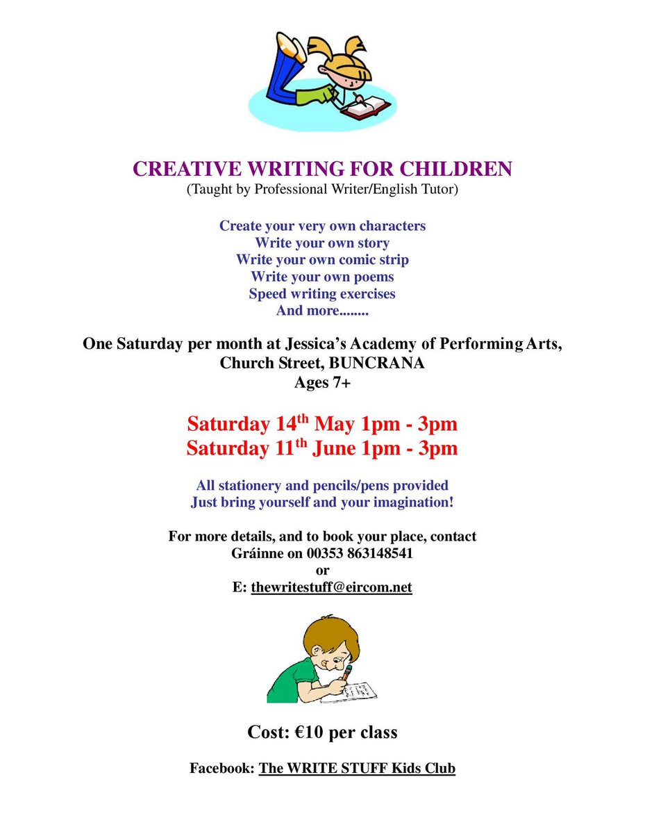 Children's Creative Writing workshop in Buncrana. @BuncranaChamber @BuncranaRadio #buncrana #kids