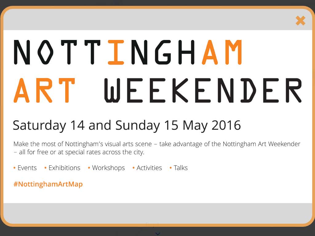 LakesideArts's tweet photo. Visit Nottingham's finest visual arts destinations for free or a reduced price this weekend. #NottinghamArtMap https://t.co/FoUnvMWBcT