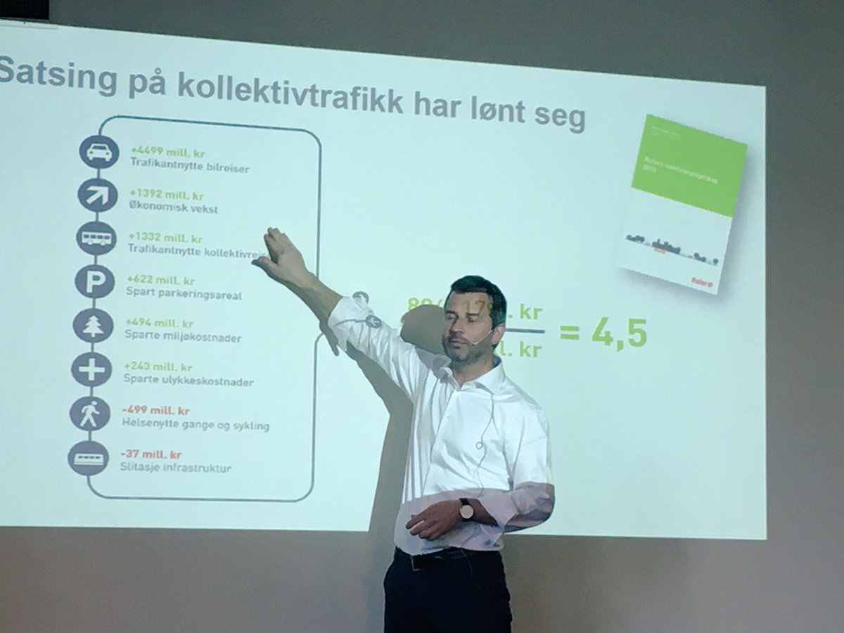 ROI på kollektivinvesteringer i Oslo est. til 450%, størst i trafikknytte for bilister❗

Helsegevinst ➖  m/mindre 🚶🏻
